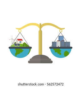 Urban and village landscape. City or village life which one is better. Various real estate concept.
