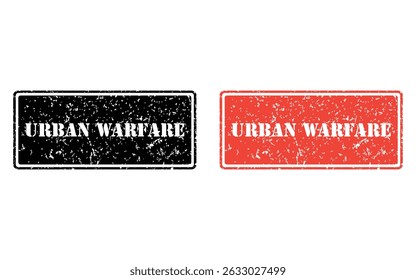 urban warfare grunge stamp design, vector, isolated on transparent background