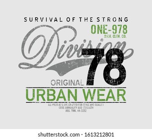 Urban wear stylish typography slogan for t-shirt. The leader generation. Abstract design with the line and grunge style.  Vector print, typography, poster. Global swatches.