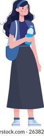 Urban wellness young woman with water bottle embracing lifestyle