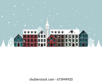 Urban winter , Vector illustration.background