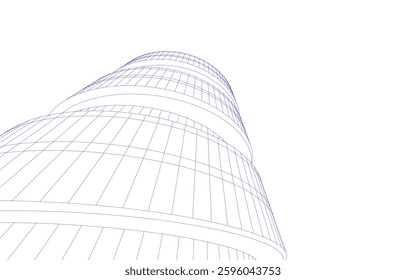Urban Wireframe – Modern Architectural Perspective