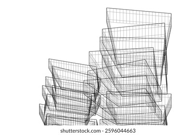 Urban Wireframe – Modern Architectural Perspective