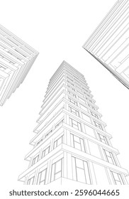 Urban Wireframe – Modern Architectural Perspective