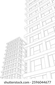 Urban Wireframe – Modern Architectural Perspective