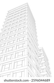 Urban Wireframe – Modern Architectural Perspective