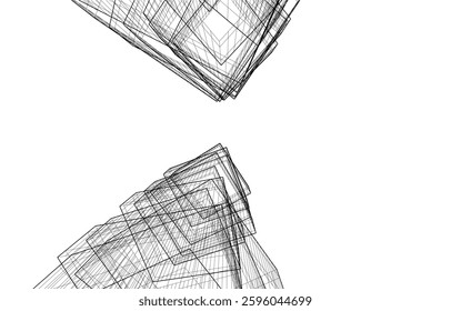 Urban Wireframe – Modern Architectural Perspective