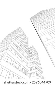 Urban Wireframe – Modern Architectural Perspective