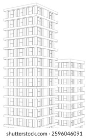 Urban Wireframe – Modern Architectural Perspective