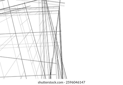 Urban Wireframe – Modern Architectural Perspective