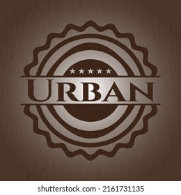 Urban wood emblem. Retro. Vector Illustration. 