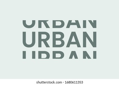 Urban word typography in minimal style. Urban text for tee or banner. Modern trendy typography design for apparel, t shirt print, design.
