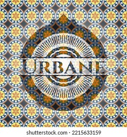 Urbane arabesque style badge. arabic decoration. 