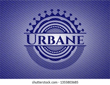 Urbane badge with jean texture