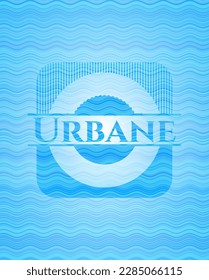Fondo del emblema del concepto de agua de Urbane. Ilustración vectorial. Detallado. 