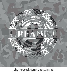 Urbanise on grey camouflaged texture