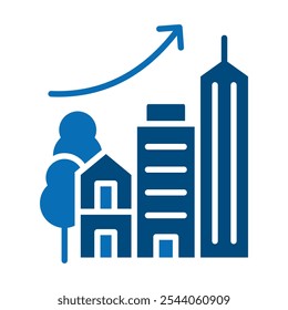 Ilustración vectorial de línea de icono de urbanización