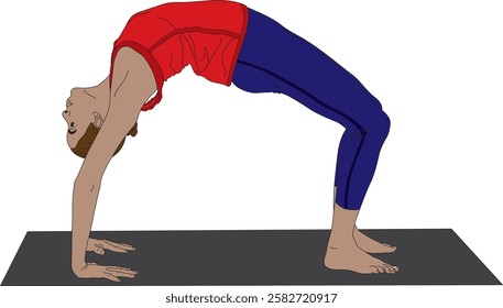 Urdhva Dhanurasana Wheel Pose Yoga Vector