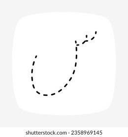 Urdu Alphabet Character Seen in Dotted Style isolated on white rounded box with light gray background, Arabic dotted font, Urdu font, Font, typography, dotted alphabet