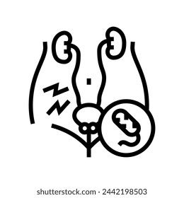 uretritis urethritis línea icono vector. urethritis signo urología. símbolo de contorno aislado ilustración negra