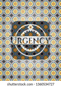 Urgency arabesque style emblem. arabic decoration.