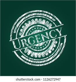 Urgency chalk emblem written on a blackboard