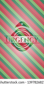 Urgency christmas colors style badge. Vector Illustration. Detailed.