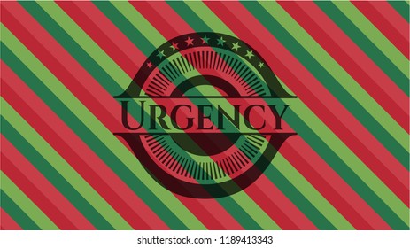 Urgency christmas emblem background.