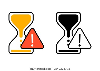 Urgencia y plazo para la línea de tiempo icono del proyecto objeto de dibujos animados, Vector plano de la etiqueta