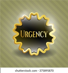 Urgency gold shiny badge