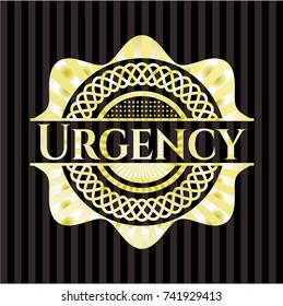 Urgency gold shiny emblem
