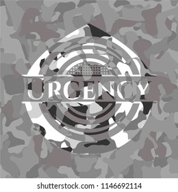 Urgency grey camouflaged emblem Urgency grey camouflaged emblem