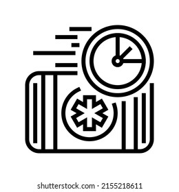 urgency help line icon vector. urgency help sign. isolated contour symbol black illustration