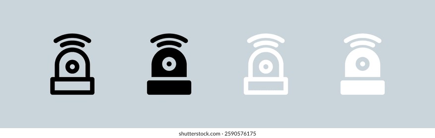 Urgency icon set in black and white. Alert signs vector illustration.