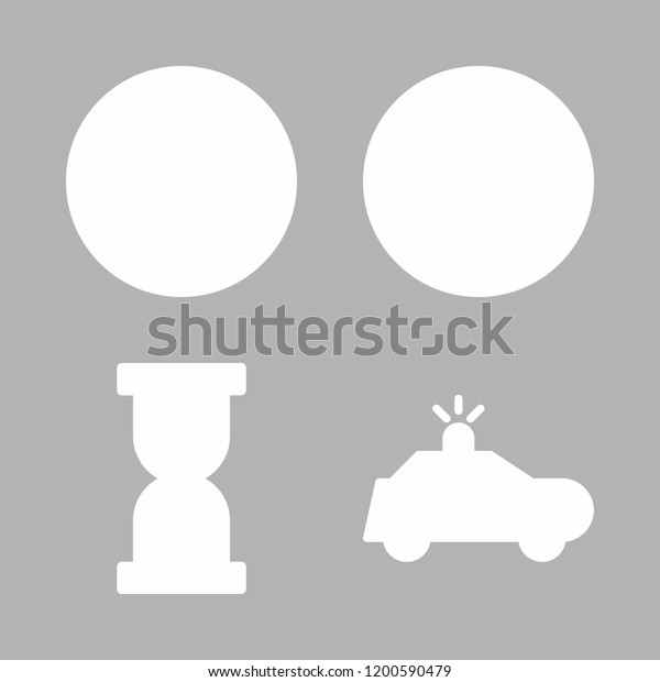 urgency icon set. vector set about police car,\
hourglass and alarm bell icons\
set.