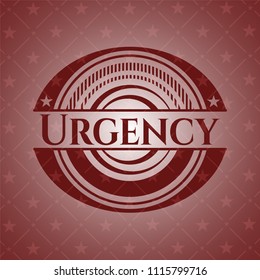 Urgency retro red emblem