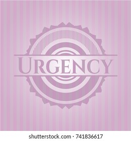 Urgency retro style pink emblem