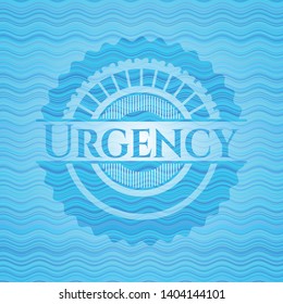 Urgency water badge. Vector Illustration. Detailed.