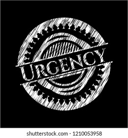Urgency written with chalkboard texture