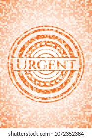  Urgent abstract orange mosaic emblem