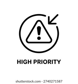 Urgent alert symbol, important notification. Risk attention icon.