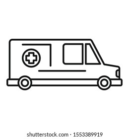 Urgent ambulance icon. Outline urgent ambulance vector icon for web design isolated on white background