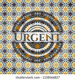 Urgent arabesque emblem background. arabic decoration.