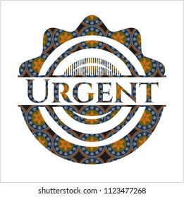 Urgent arabic emblem. Arabesque decoration.