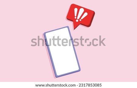 Urgent call with handset and bubble