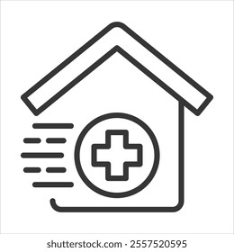 Urgent Care Outline Icon Vector Illustration