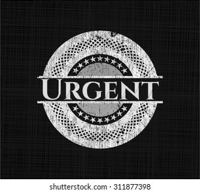 Urgent chalkboard emblem