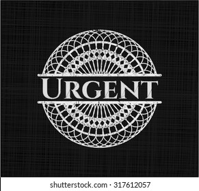 Urgent chalkboard emblem