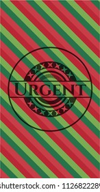 Urgent christmas badge background.