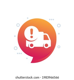 urgent delivery icon with a van, vector
